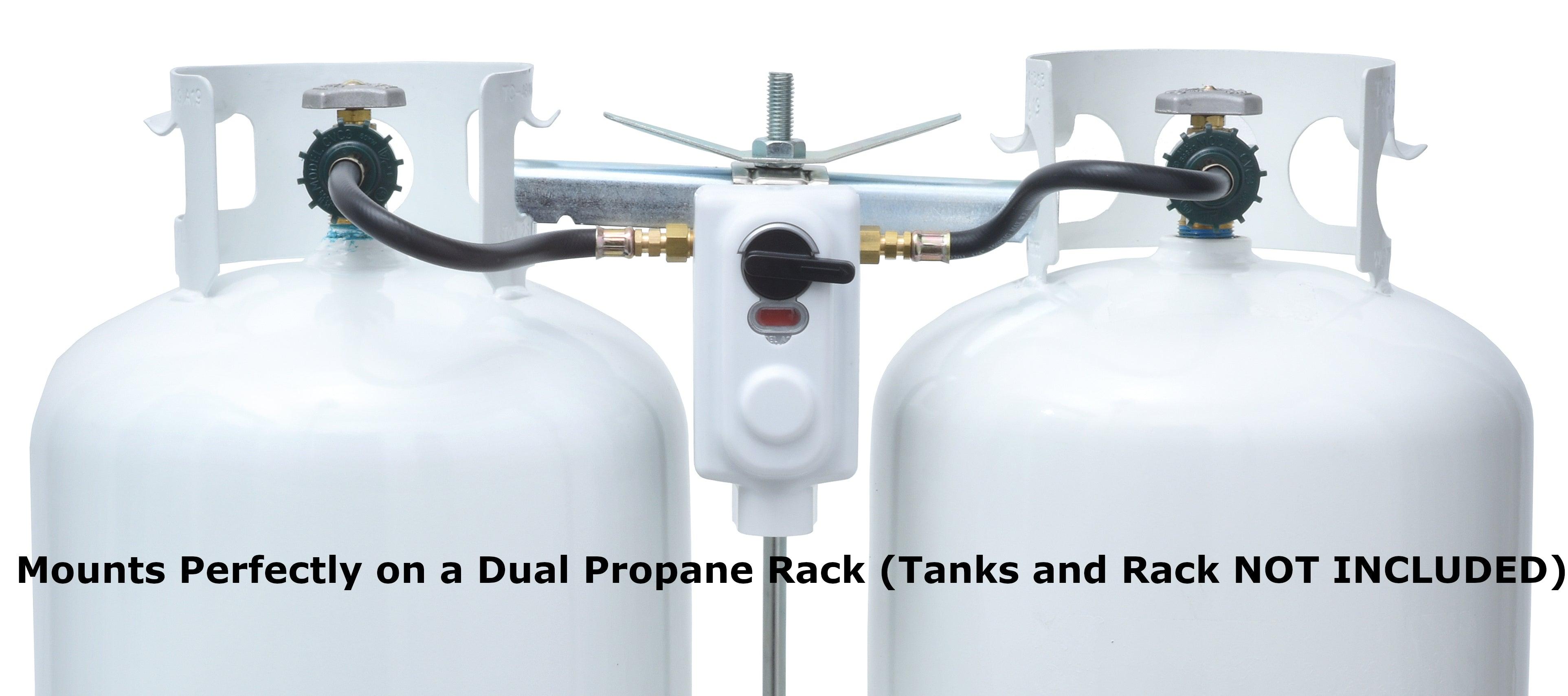 Flame King 2 Stage Auto Propane Gas Regulator with Pls Cover & Long Mount Bracket & 2-12" Pigtails