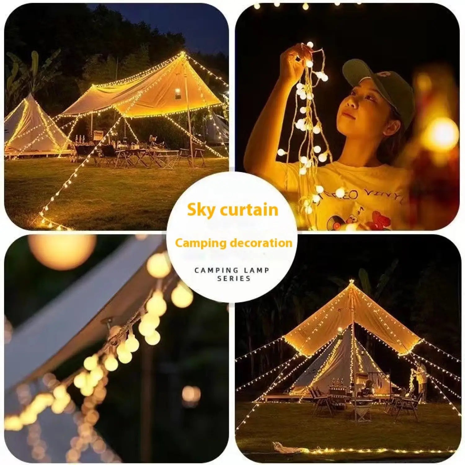 LED String Lights for Outdoor Camping Ambience and Cozy Atmosphere