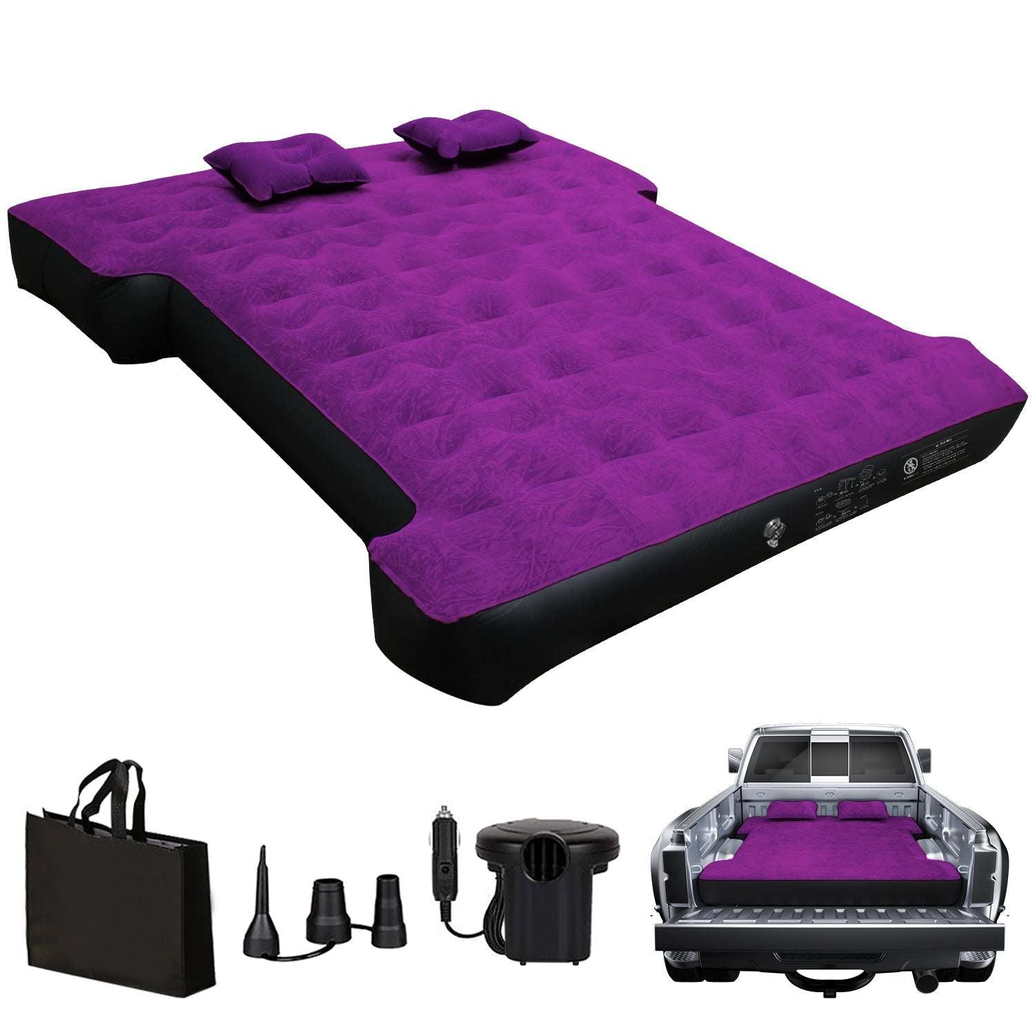 DikaSun Truck Bed Air Mattress – Fits 5.5 to 6.5 ft Beds | Blue