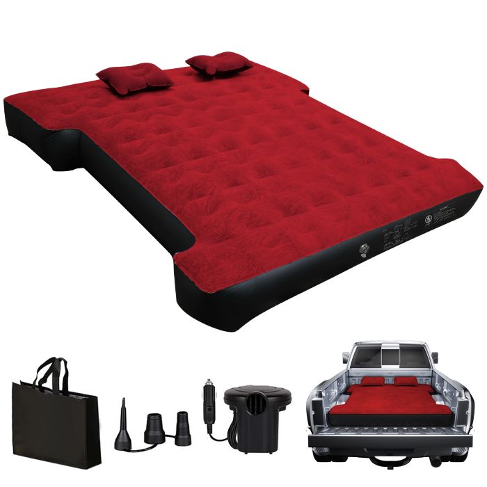 DikaSun Full Size Truck Bed Air Mattress – Fits 5.5 to 6.5 ft Beds | Red