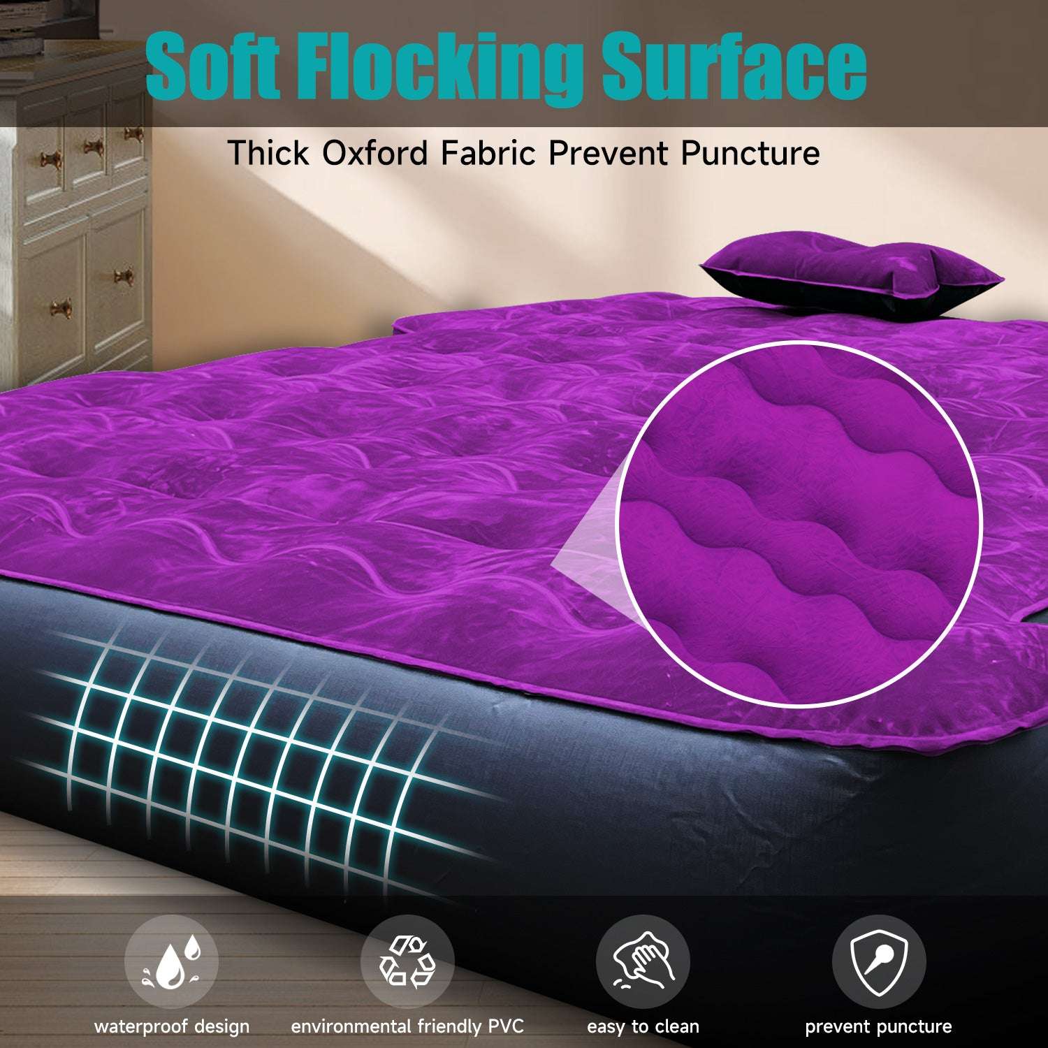 DikaSun Truck Bed Air Mattress – Fits 5.5 to 6.5 ft Beds | Blue