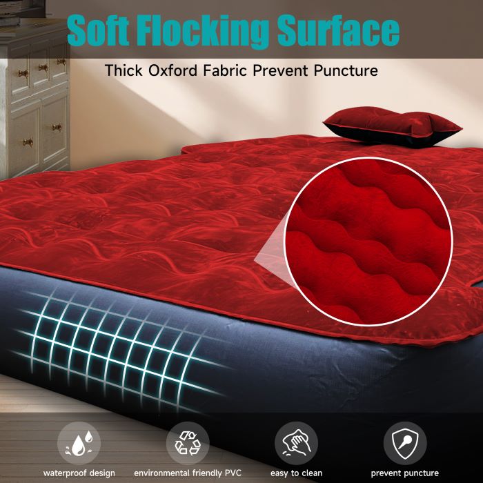 DikaSun Full Size Truck Bed Air Mattress – Fits 5.5 to 6.5 ft Beds | Red