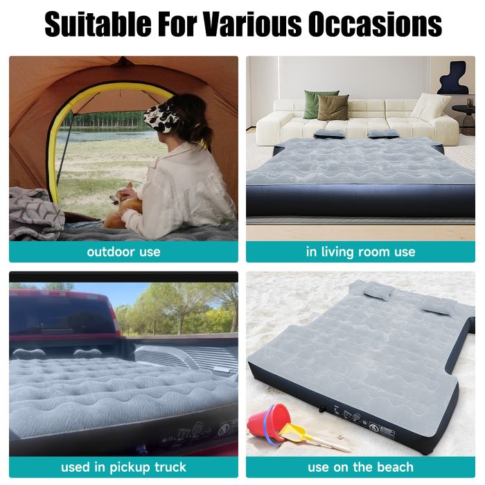 DikaSun Full Size Truck Bed Air Mattress – Fits 5.5 to 6.5 ft Beds | Red