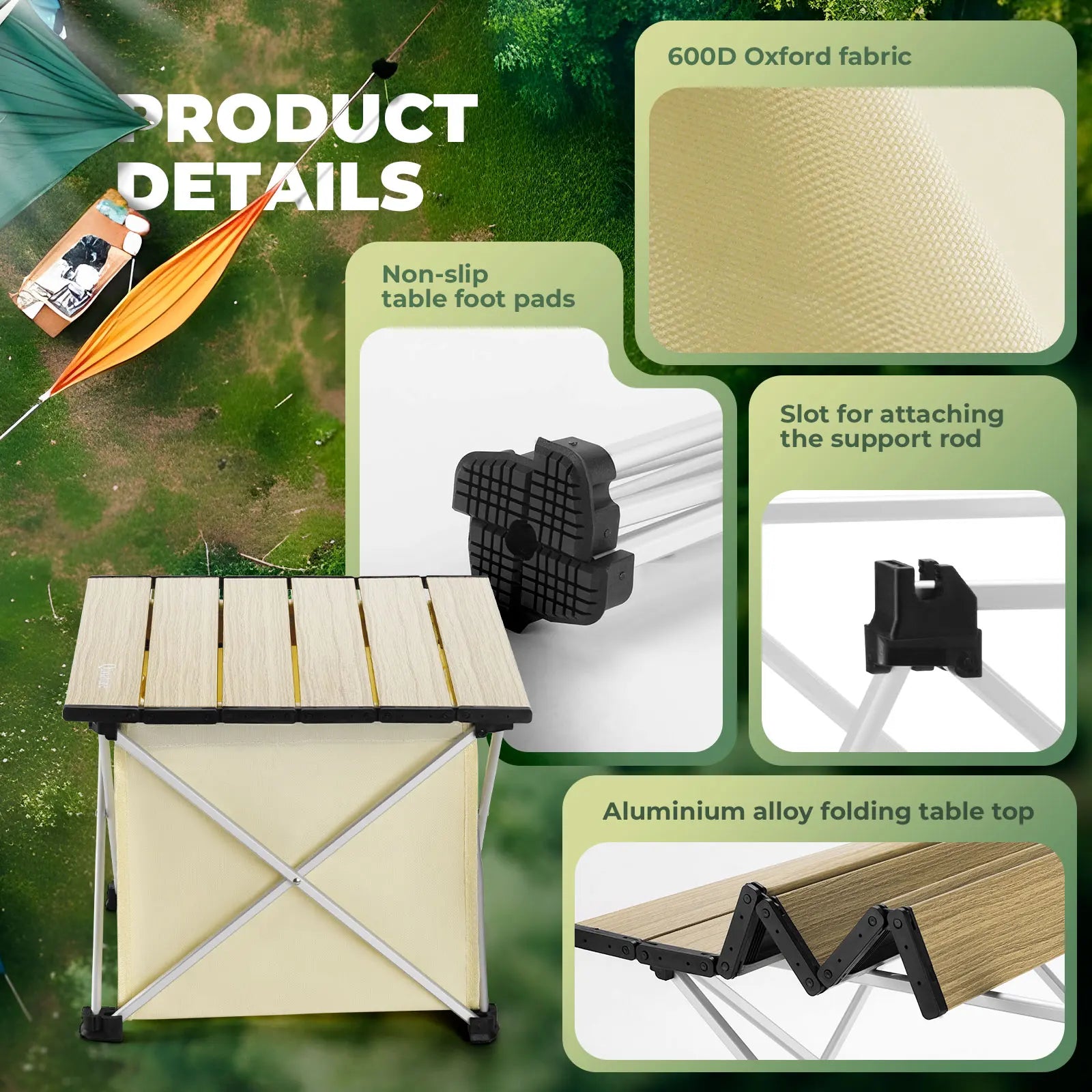 Lightweight Foldable Aluminum Table with Storage Bag