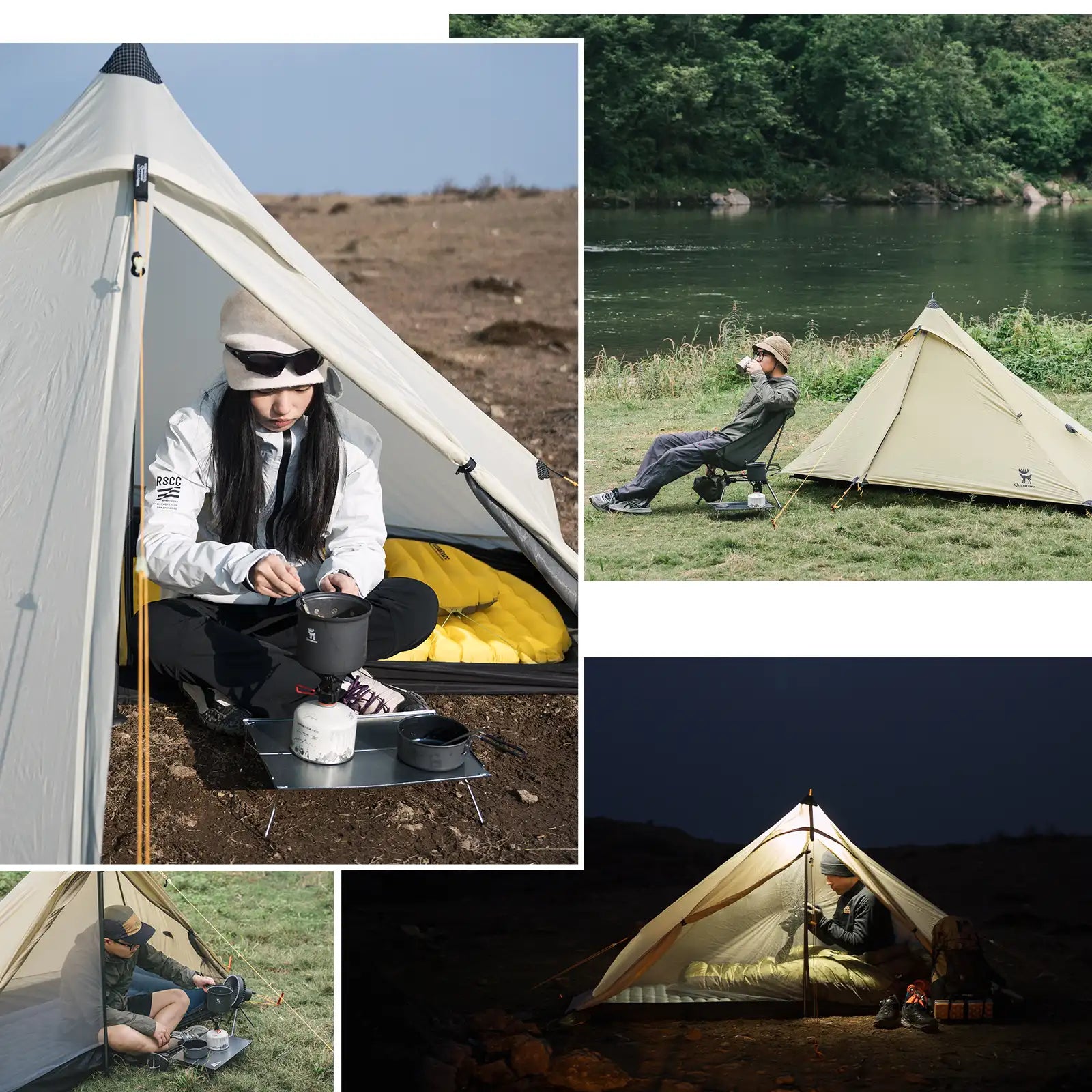 Ultralight Rodless Camping Tent – Rainproof, Easy Setup