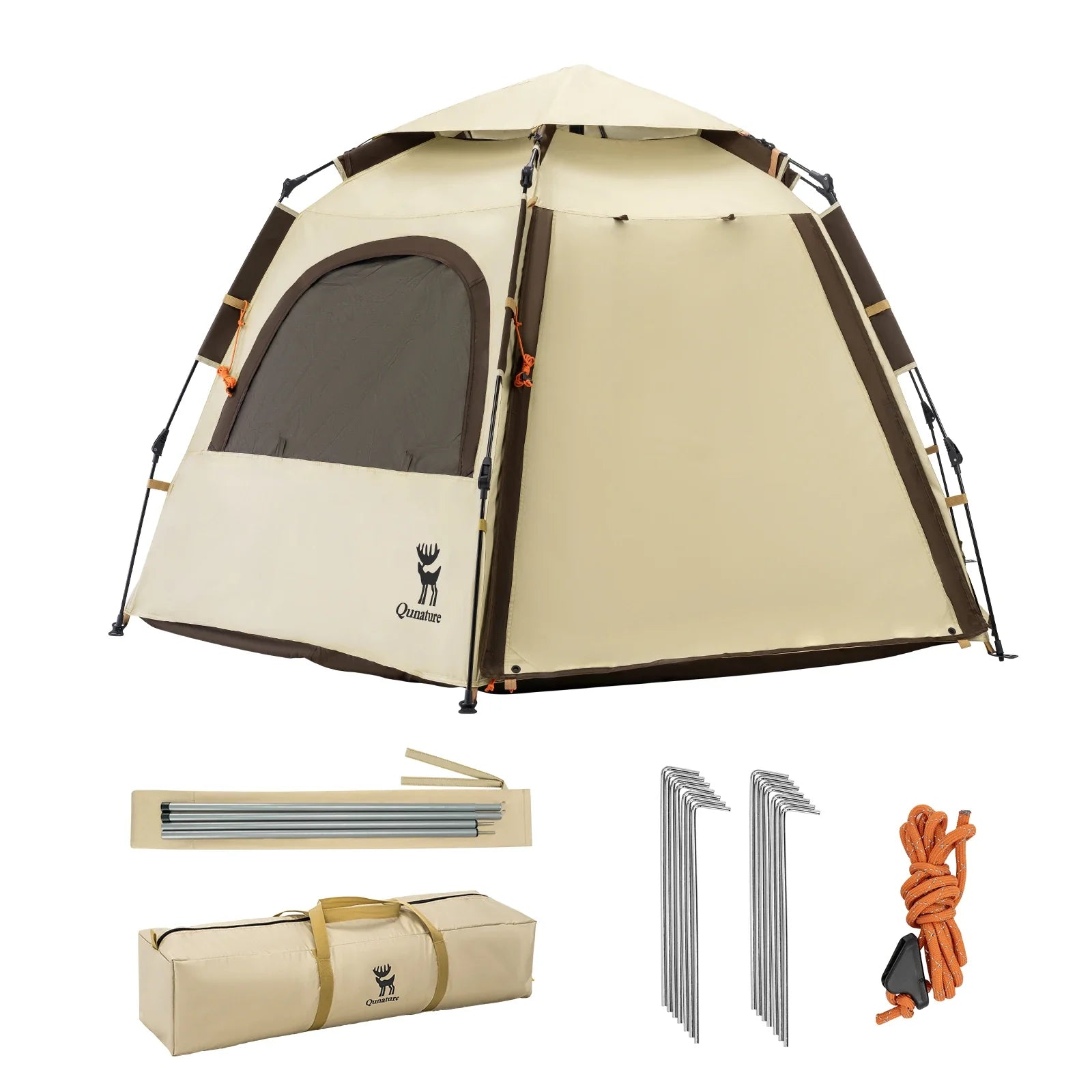 Quick Setup Hexagonal Camping Tent — UPF50+ Waterproof, 2–4 Person