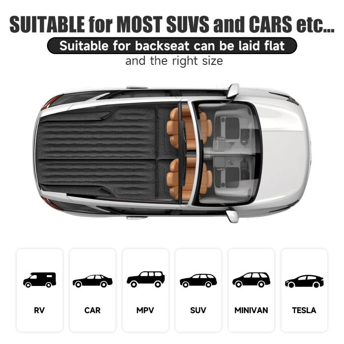 DikaSun Universal SUV Air Mattress – Extra-Thick Flocking, 4-Chamber Design | Black