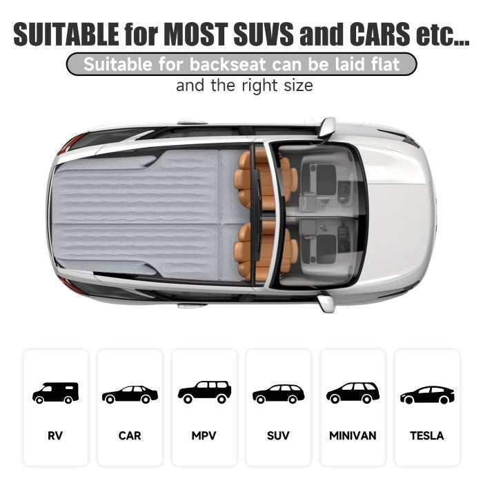 DikaSun Universal SUV Air Mattress – Extra-Thick Flocking, 4-Chamber Design | Grey