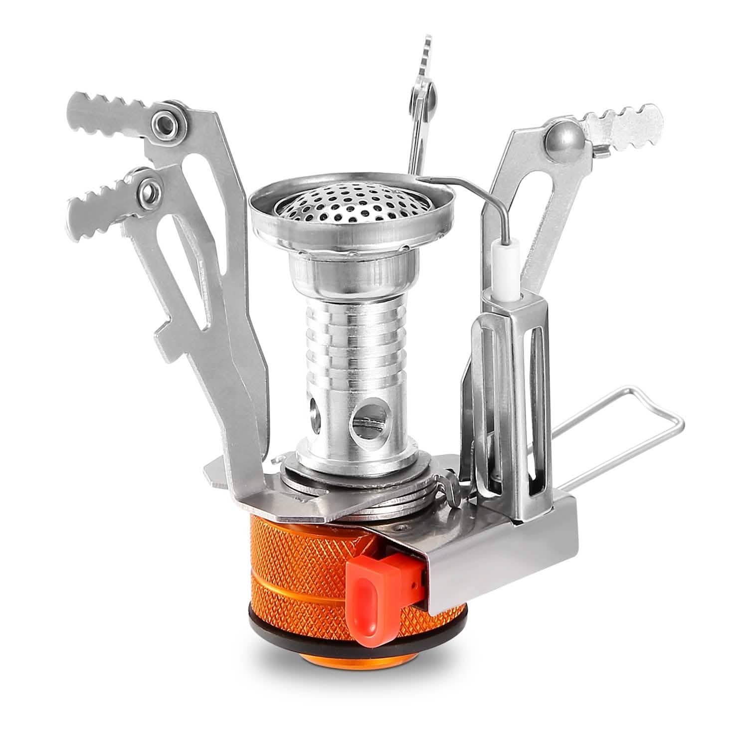 Ultralight Folding Backpacking Stove with Piezo Ignition